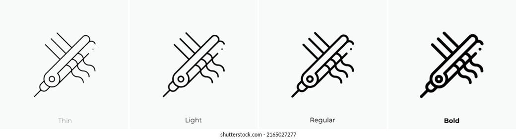 hair straightener icon. Linear style sign isolated on white background. Vector illustration.