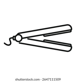 Hair straightener icon in outline style for web design isolated on white background