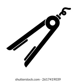 hair straightener icon, simple flat style, illustration, logo sign symbol pictogram template, for ui or ux isolated on white for mobile app, editable