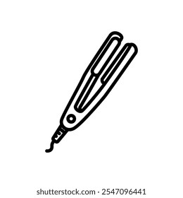 hair straightener icon vector, line style icon
