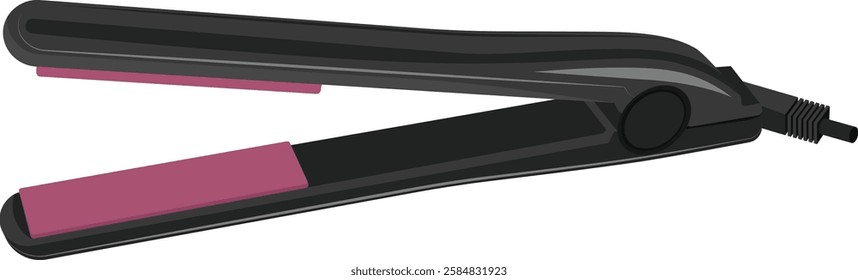 Hair straightener, Hair iron , Black and pink hair iron. 