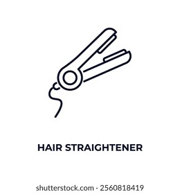 hair straightener outline icon. Linear vector from beauty concept. Thin line hair straightener icon isolated on white background