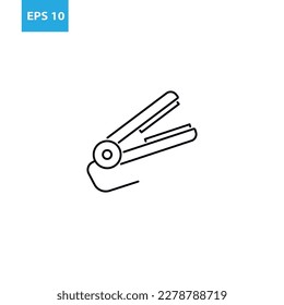 Hair straightener outline icon Vector illustration