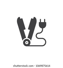 Hair straightener vector icon. filled flat sign for mobile concept and web design. Barbershop simple solid icon. Symbol, logo illustration. Pixel perfect vector graphics