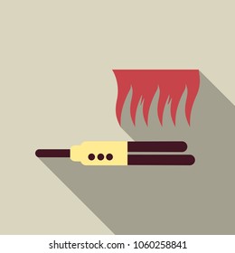 hair straightening iron isolated on background.
