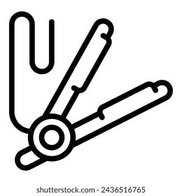 Hair straightening machine icon outline vector. Hairdo straight apparatus. Barber grooming instrument