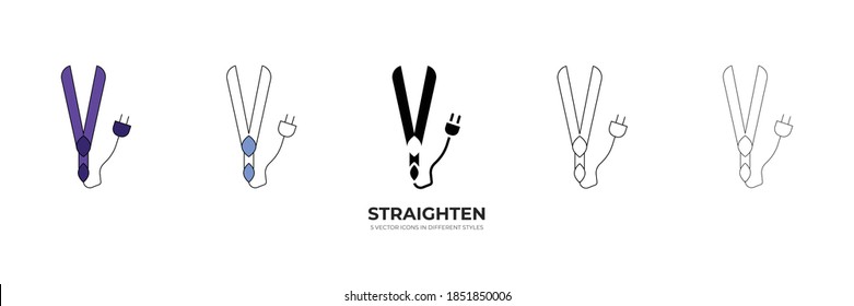 hair straightening vector type icon