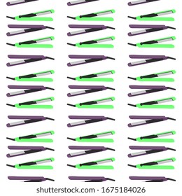 Hair straighter pattern, illustration, vector on white background.