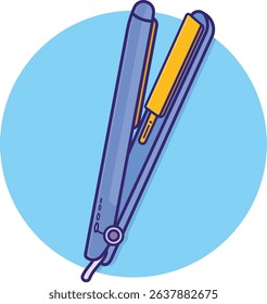 Hair Straightner Cartoon Vector Icon Illustration. Barber Shop Tools Icon Concept Isolated Premium Vector. Flat Cartoon Style