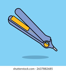 Hair Straightner Cartoon Vector Icon Illustration. Barber Shop Tools Icon Concept Isolated Premium Vector. Flat Cartoon Style