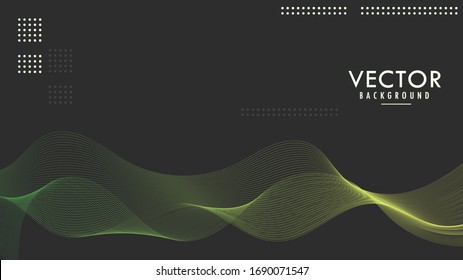 Hair Strands Shape. Green, Yellow Color. Background Graphic Design Vector Template EPS10