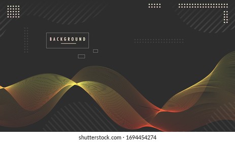 Hair Strands Shape. Orange, Yellow Gradient Color. Background Graphic Design Vector Template EPS10