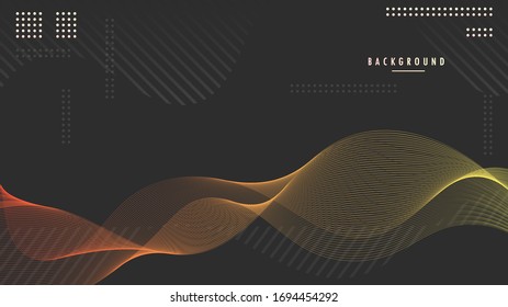 Hair Strands Shape. Orange, Yellow Gradient Color. Background Graphic Design Vector Template EPS10