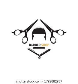 Hair style barber shop icon and symbol template