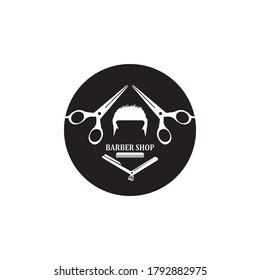 Hair style barber shop icon and symbol template