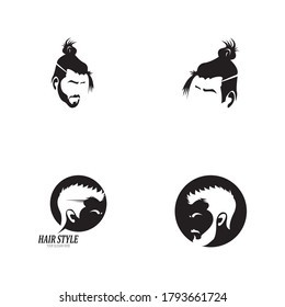 Hair style barber shop icon and symbol template