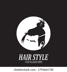 Hair style barber shop icon and symbol template