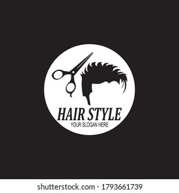 Hair style barber shop icon and symbol template