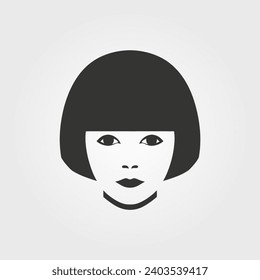 Hair style bowl cut icon - Simple Vector Illustration