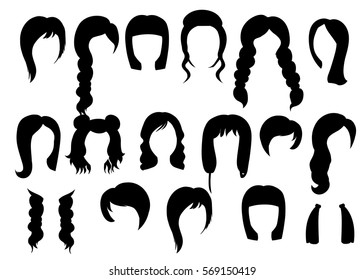 Hair style collection silhouette