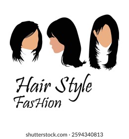 Hair style fasion illustration on whtie background Vol 02