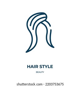 Hair style icon. Linear vector illustration from beauty collection. Outline hair style icon vector. Thin line symbol for use on web and mobile apps, logo, print media.