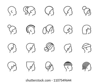 Hair Style Icon Set