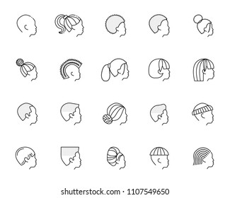 Hair Style Icon Set