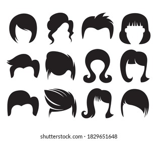 hair style icons set vector illustration