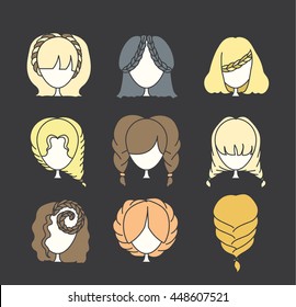 hair style, illustration and vector