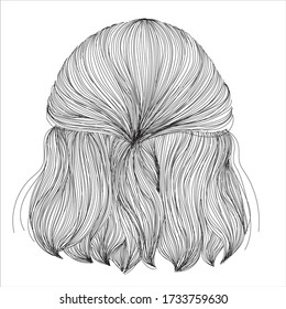 hair style lineart vector illustration 