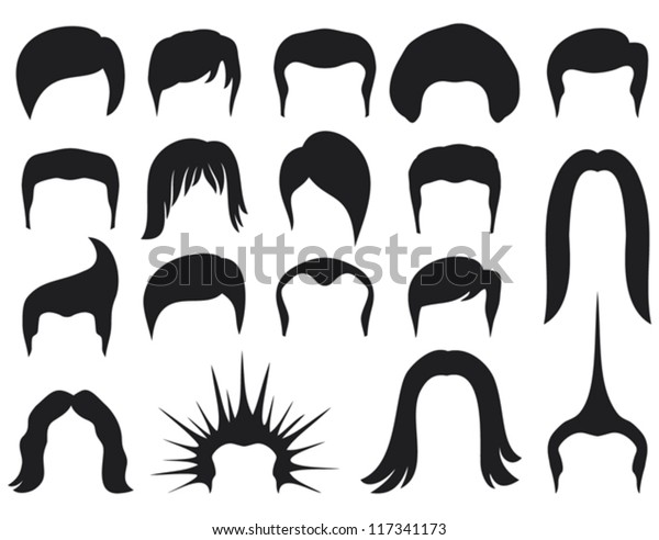 Hair Style Set Men Stock Vector (Royalty Free) 117341173