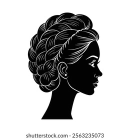 Hair Style Silhouette Vector Design