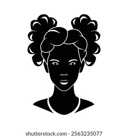 Hair Style Silhouette Vector Design