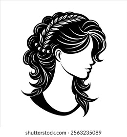 Hair Style Silhouette Vector Design