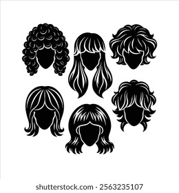 Hair Style Silhouette Vector Design