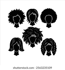 Hair Style Silhouette Vector Design