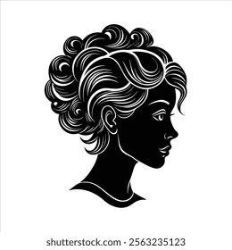 Hair Style Silhouette Vector Design