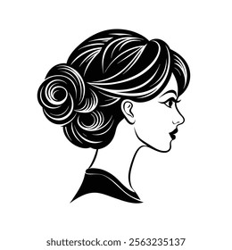 Hair Style Silhouette Vector Design