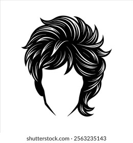 Hair Style Silhouette Vector Design