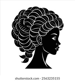 Hair Style Silhouette Vector Design