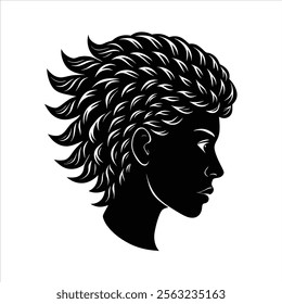 Hair Style Silhouette Vector Design