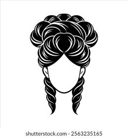 Hair Style Silhouette Vector Design