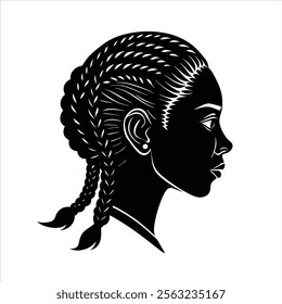 Hair Style Silhouette Vector Design