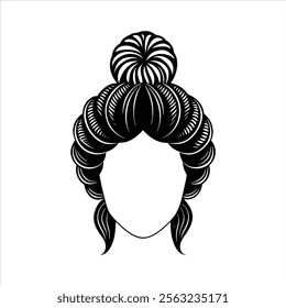 Hair Style Silhouette Vector Design