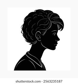 Hair Style Silhouette Vector Design