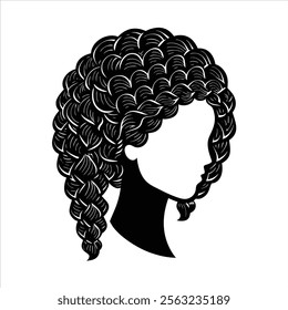 Hair Style Silhouette Vector Design