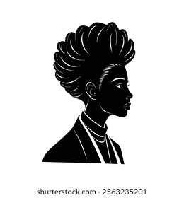 Hair Style Silhouette Vector Design