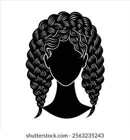 Hair Style Silhouette Vector Design