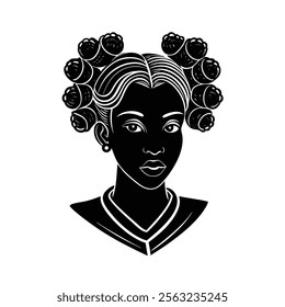 Hair Style Silhouette Vector Design